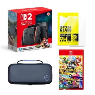【Nintendo 任天堂】NS2 Switch 2瑪利歐賽車世界 主機組合+超級瑪利歐派對 空前盛會TV(含雷爵保貼+收納包)