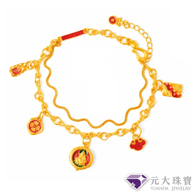 【元大珠寶】黃金手鍊9999好運招財神-手工金(2.92錢正負5厘)
