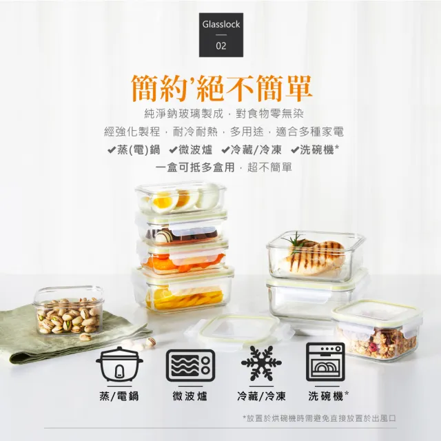 【Glasslock】強化玻璃可微波保鮮盒經典4件/5件組