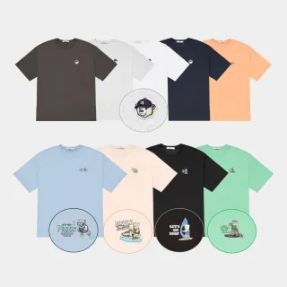 【Hang Ten】男款-正韓韓國連線-徽章刺繡/印花品牌經典加州熊短袖T恤(多色選)