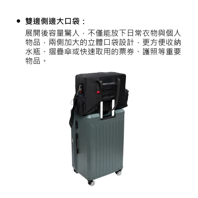 【MONDAINE 瑞士國鐵】戶外野餐 30L 四用雙水壺位可調長度提把旅行袋-附長肩帶(黑)