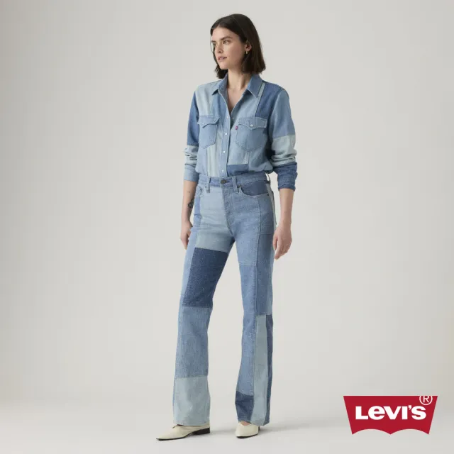 【LEVIS】女款 牛仔襯衫 拼接襯衫 設計款襯衫 女生上衣 熱賣單品 003TO-0000