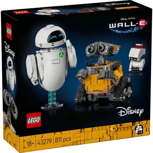 【LEGO 樂高】迪士尼系列 43279 瓦力和伊芙(機器人 皮克斯 玩具 積木)