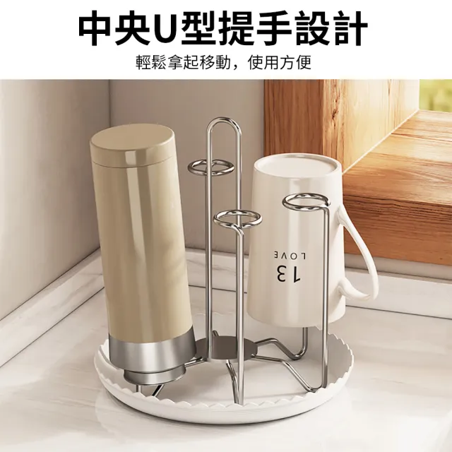 【Teful】附集水托盤不銹鋼瀝水杯架組 玻璃水杯茶杯瀝水架 杯子收納架 杯瓶倒掛瀝水盤 廚房置杯架 水杯架