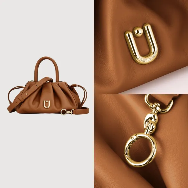 【BRAUN BUFFEL 德國小金牛】蒂夏爾-B 小手提斜背包-麥色(BF876-55-BRA) 女包送禮推薦