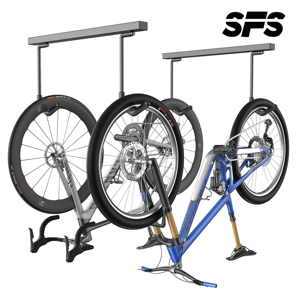【SFS】車庫天花板懸掛式自行車掛架(可掛2至4輛單車 懸掛式車架 在車庫掛自行車 車庫自行車架推薦)