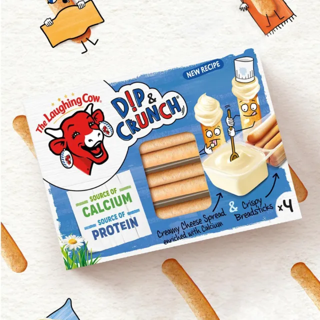【The Laughing Cow 笑牛】『京原起司』The Laughing Cow 笑牛_麵包棒+乾酪沾醬_4入裝(效期2026/10/12))