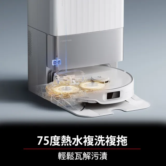 【Roborock 石頭科技】新品上市Qrevo EdgeC 掃拖機器人(零纏繞對刷/18500Pa/75度熱水洗/高溫自清潔基座)