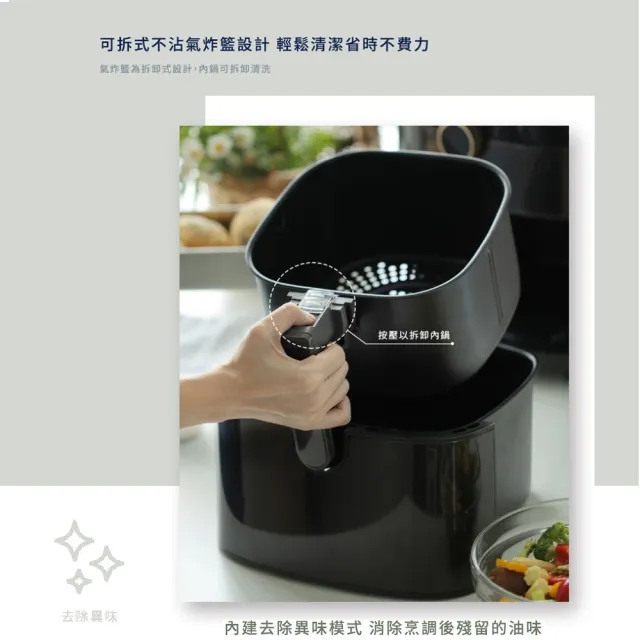 【Electrolux 伊萊克斯】5公升觸控式氣炸鍋(E6AF1-520K)