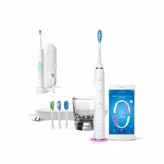 【Philips 飛利浦】官方直營 Sonicare  鑽白極淨智能鑽石音波震動牙刷/電動牙刷-晶鑽白HX9924/02