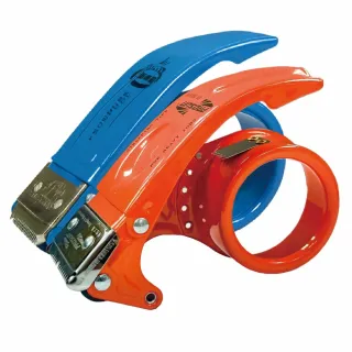 【CLEAN 克林】金屬鐵製膠台 藍／橘(膠帶切割器 手持膠帶台 封箱膠台 膠帶切台 膠帶蝸牛 藍#51、橘#52)