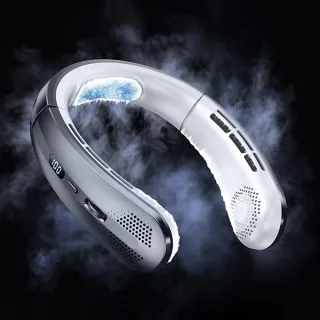 【icea】100檔大風力掛脖風扇 LED顯示 交換禮物(多段調節/空調風扇/掛頸風扇/涼感/隨身/掛頸/頸掛)