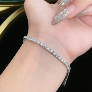 【鉅曜】2克拉鑽石手鍊 淨白等級鑽石(培育鑽石)