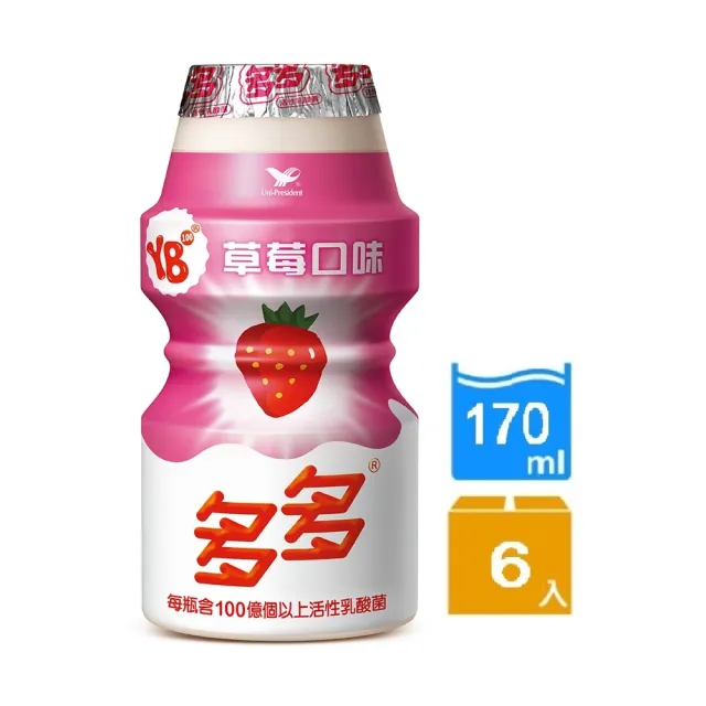 【統一】多多活菌發酵乳草莓口味170mlx6入/組
