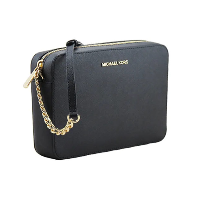【Michael Kors】經典美型防刮斜背包(黑金)