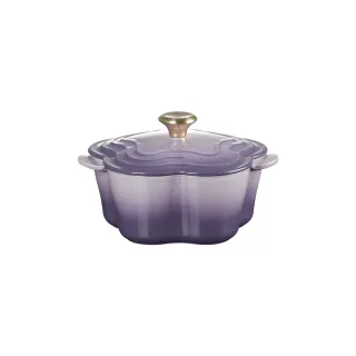 【Le Creuset】琺瑯鑄鐵鍋山茶花鍋20cm(藍鈴紫-淡金頭)