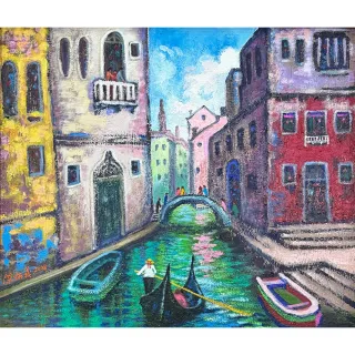 【Laart Monto 拉蒙朵】陳炳義-威尼斯(真跡油畫)