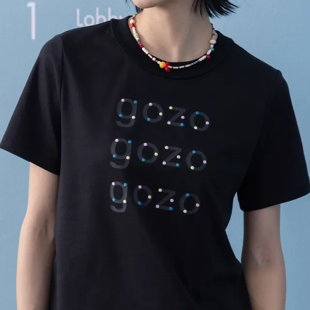 【gozo】立體泡泡品牌LOGO印花T恤(兩色)