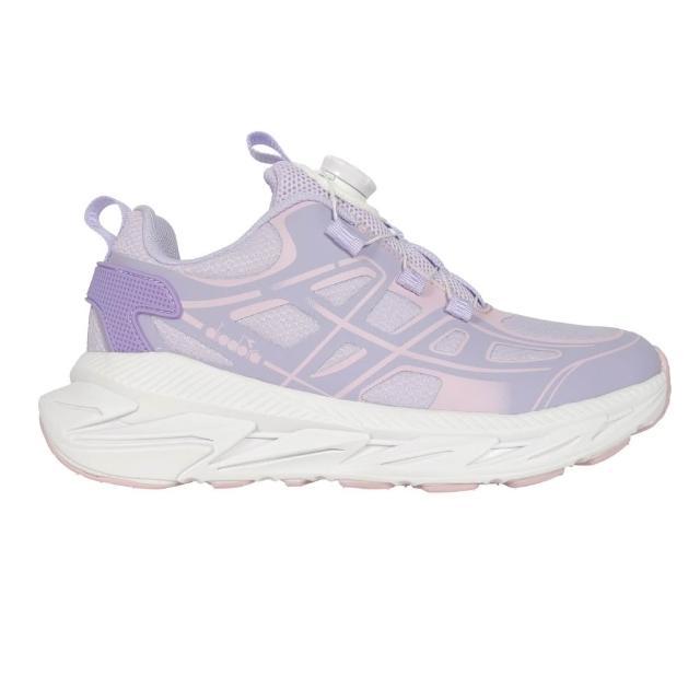 【DIADORA】22-24.5CM_女大童超音速輕量轉扣慢跑鞋--超寬楦 旋轉扣 運動 童鞋(DA13513)