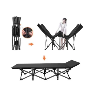 【CGW】摺疊床 方管加固 躺椅折疊床 附收納袋(190cm 折疊床 行軍床 午休床 看護床 午睡床)