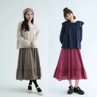 【PINK NEW GIRL】氣質格紋長裙 X2602LC(2色)