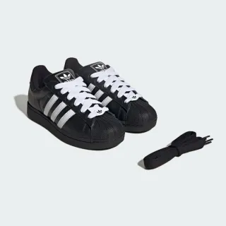 【adidas 愛迪達】SUPERSTAR II 運動休閒鞋(KK4474 男鞋/女鞋 ORIGINALS復古休閒鞋 貝殼鞋 黑)