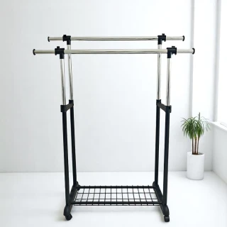 【b.a.l.f 琦晟】2入 台灣製 雙桿吊衣架(曬衣架 網片掛衣架 簡易晾衣架)