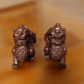 【桃花源創意工坊】黑檀木雕招財貔貅家居擺飾辦公室客廳擺件(木雕)