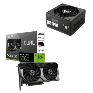 【華碩】顯卡+電源組合★Dual GeForce RTX 5060 8GB OC版 顯示卡+華碩TUF GAMING 850W 金牌電源供應器