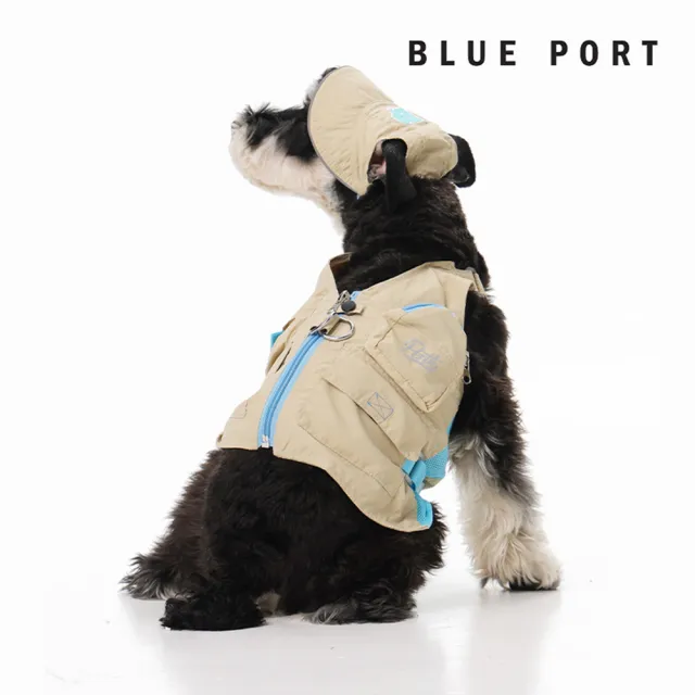 【BLUE PORT】防曬工裝背心(防曬透氣 防潑水 穿脫方便 寵物衣服 狗狗衣服 貓咪衣服 寵物戶外 露營)