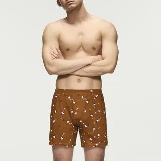 【Mr. DADADO】羽霸雄威 M-3L印花四角男內褲-天然絲光棉-吸濕排汗-GHQ522BR(咖啡棕)