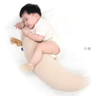 【Gennies 奇妮】寶寶抗菌安撫枕 側躺靠枕 安穩支撐 多功能(卡布奇諾/咖啡紗灰)
