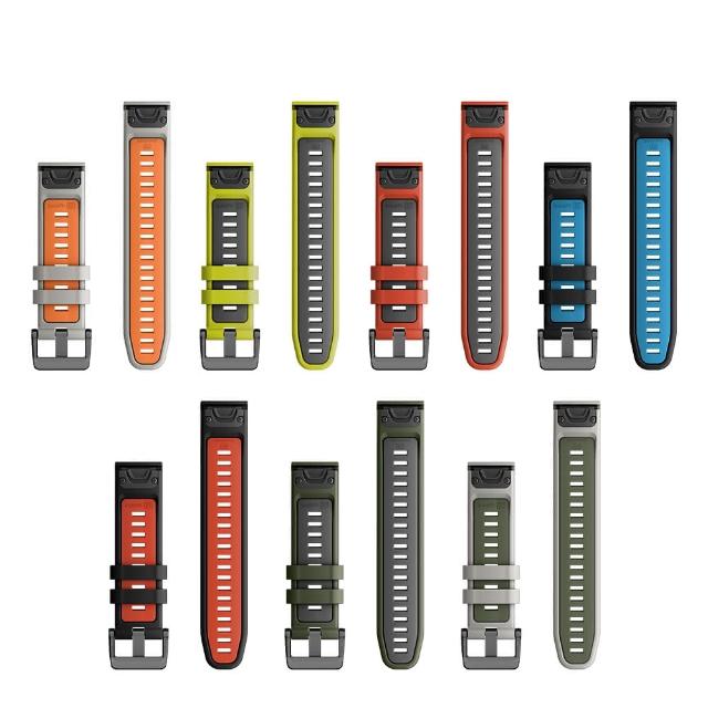 【GARMIN】QuickFit 22mm 雙色矽膠錶帶