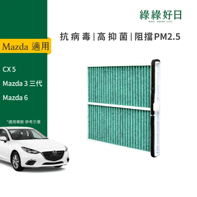 【Have Green Days 綠綠好日】適用 Mazda 馬自達 CX5 Mazda3 三代 Mazda6 汽車冷氣HEPA濾網 GMA001