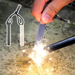 【鑽木取火】鎂棒打火石套組(火種 鎂棒 打火棒 打火石 起火棒 起火器 取火器 生火 野炊)