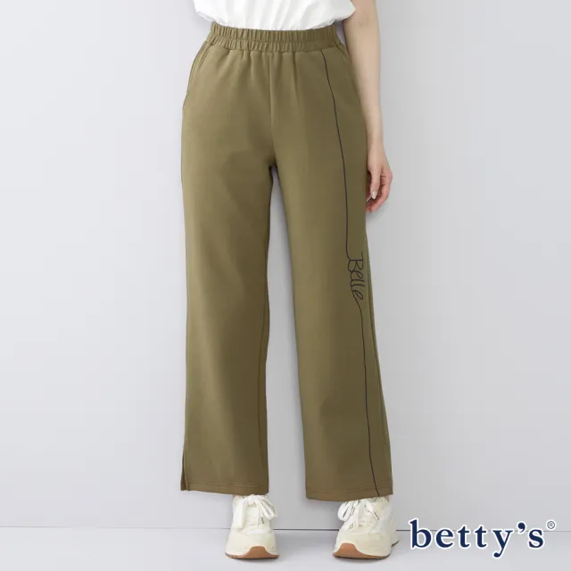 【betty’s 貝蒂思】可愛小熊及線條字母印花長褲(共二色)