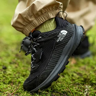 【The North Face 官方旗艦】北面兒童黑色DryVent防水透氣徒步鞋｜5LXGKX7(登山鞋/健行鞋)