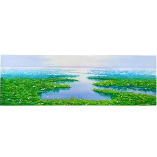 【Laart Monto 拉蒙朵】劉美華-藍色湖畔(油畫)