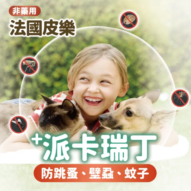 【Pilou 法國皮樂】非藥用防蚤蝨蚊項圈 中型犬用60cm(防蚤蝨 防蚊子 寵物防跳蚤蚊子 派卡瑞丁)