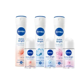 【NIVEA 妮維雅】新品上市★止汗爽身香氛淨白系列乳液50ml/噴霧150mlx3(專櫃級精品調香)