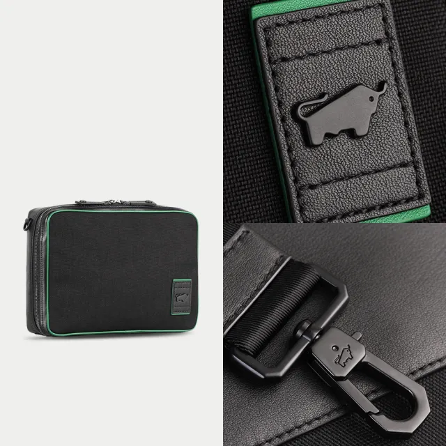 【BRAUN BUFFEL 德國小金牛】微瑕福利出清品 貝瑞 大型橫式斜背包-黑色(BF514-TW61A-BK) 男包推薦