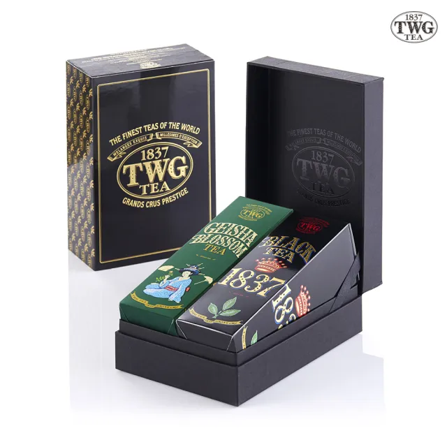 【TWG Tea】時尚茶罐雙入禮盒組 1837紅茶100g+蝴蝶夫人之茶100g(紅茶+綠茶)