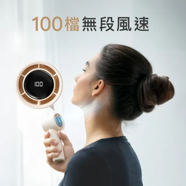 【POIEMA】Air 手持小電風扇(100檔風速/可做行動電源充電用/USB/高續航/頸掛手持/SMX796Z)