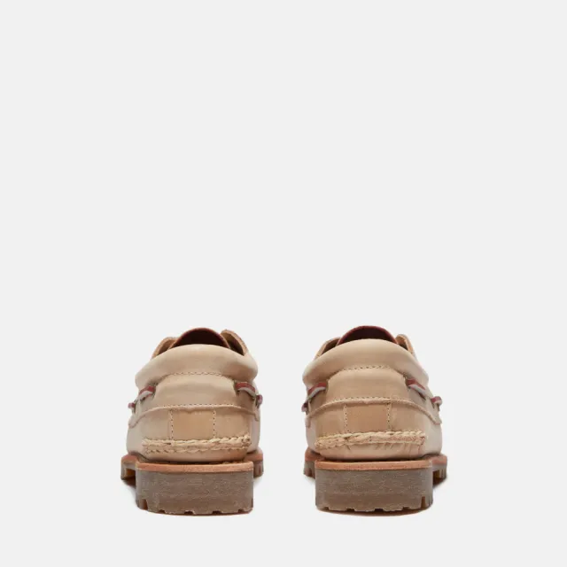 【Timberland】女款淺米色三孔休閒帆船鞋(A2GNVEN2)