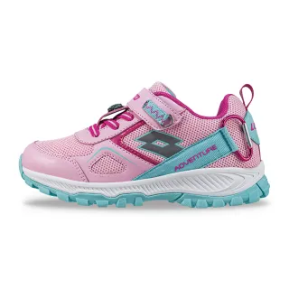 【LOTTO】童鞋 COMPASS 防潑水越野跑鞋(粉/水藍-LT4AKR8013)