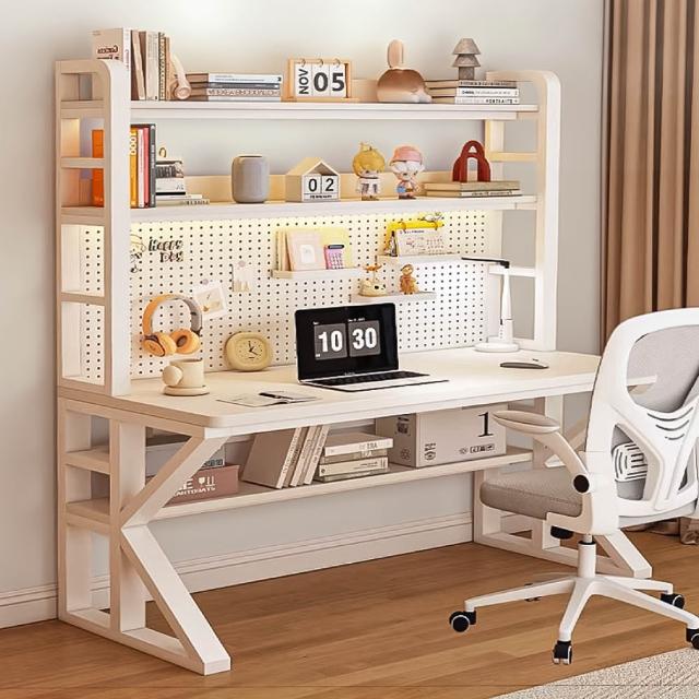 【ONE HOUSE】阿姆斯K型 洞洞板收納架電腦書桌 120x60x174CM（電腦桌 辦公桌 書房工作桌 洞洞板 桌架）