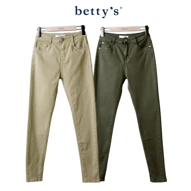 【betty’s 貝蒂思】出清品  百搭長腿顯瘦牛仔長褲(卡其)