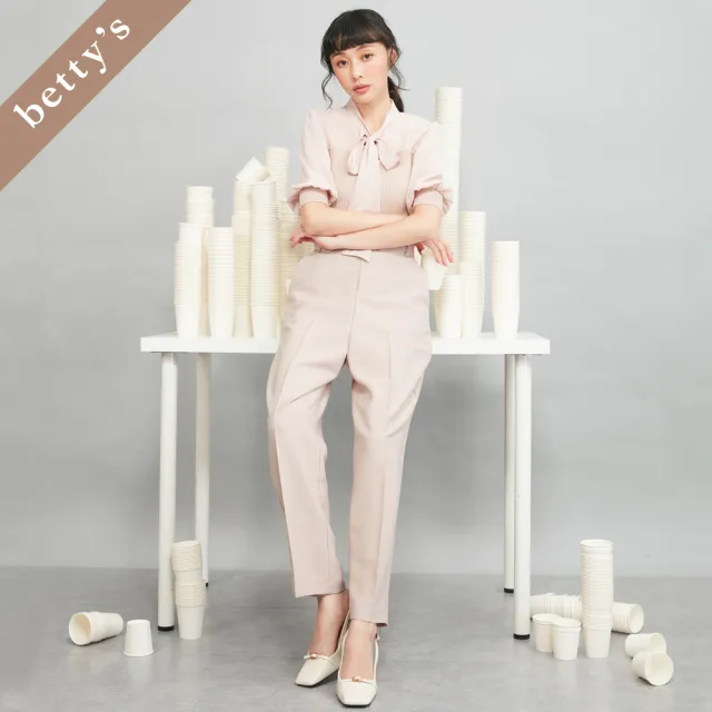 【betty’s 貝蒂思】出清品 上班必備百搭直筒西裝褲(粉膚色)