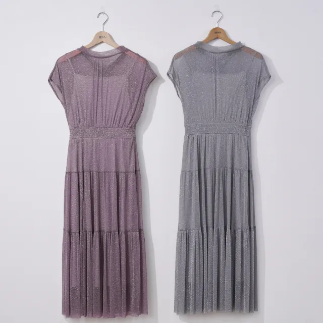 【IENA】亮晶晶透膚散擺洋裝(#5234002 透膚洋裝 紫色/灰色)