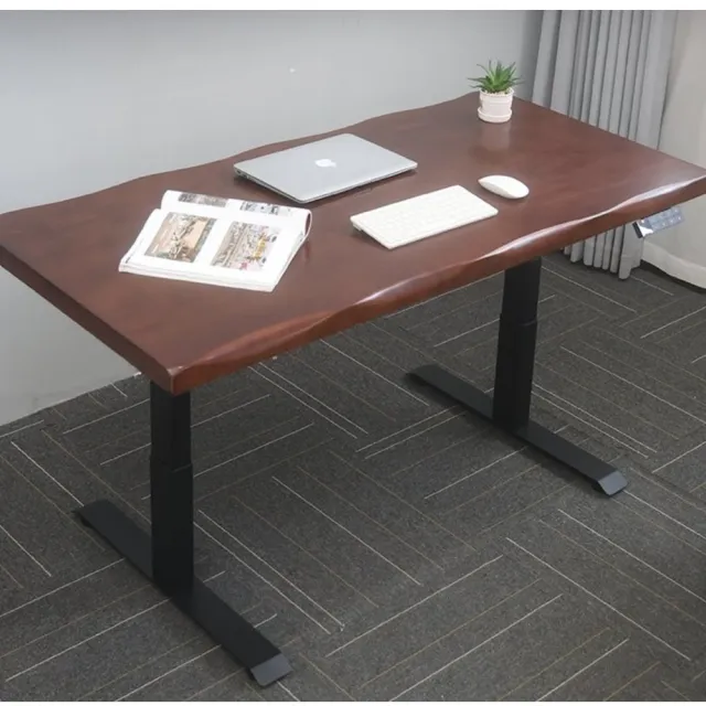 【MGSHOP】電動桌120x70x5cm 隱藏款雙機芯D12 電動升降桌 松木實木桌(120x70x5cm /D12)
